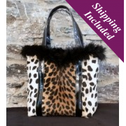 Ladies Designer Handbag in Leopard Print Fabric - Chloe Ladies Designer Handbag in Leopard Print Fabric - Chloe